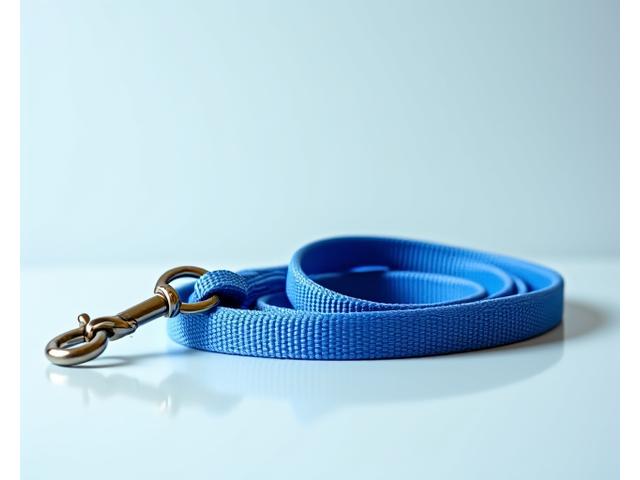 Standard blue dog leash for everyday walks